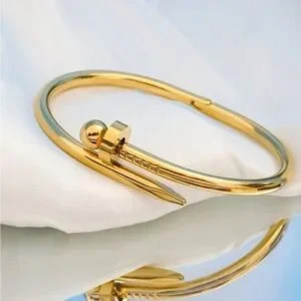 Gold Plated Stainless Steel Nail Bracelet